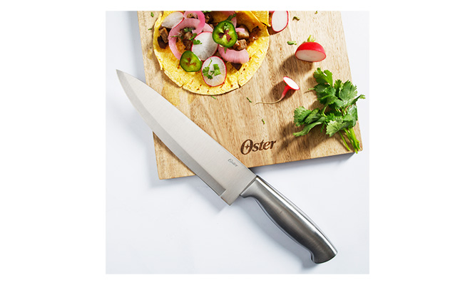 Olla a presión 5 Lt. Brissago plateado + cuchillo Oster