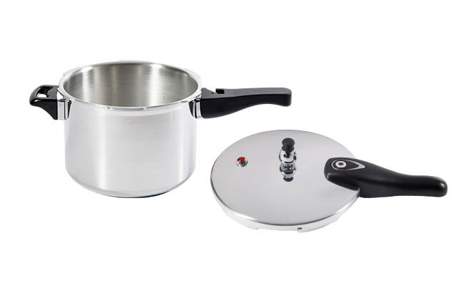 Olla a presión 5 Lt. Brissago plateado + cuchillo Oster