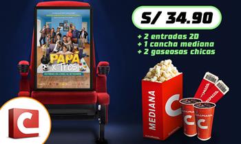 2 Entradas 2D cancha mediana 2 gaseosas chicas (Muestra el cupon desde tu celular)
