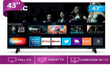 TV LED AOC 43 Smart Full HD borderless delivery TE DEVOLEMOS S/ 100 en creditos