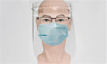 Protector facial antisalpicaduras con Pantalla de mica PET cristal