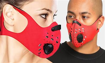 Mascarilla Deportiva de Neopreno con valvulas color rojo¡Incluye delivery!