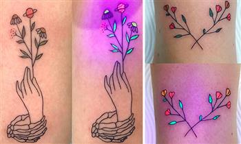 Tatuaje UV en puntillismo de 6 cm con hasta 2 colores