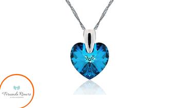 Hermoso collar Corazon - Azul Titanic