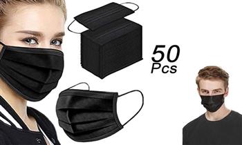 50 unidades 01 caja de mascarillas de 3 pl NEGRAS con ajuste nasal ¡Incluye delivery!