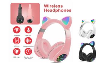 Audifonos de Gato M2 con MIC recargable plegable Blt ¡Elige color! ¡Incluye delivery!