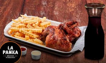 1/2 pollo papas ensalada chicha en La panka - Jockey