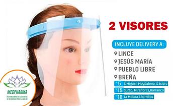 02 Visores faciales protectores con repuesto ¡Incluye delivery!