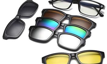 Montura con sobrelentes imantados intercambiables ( 6 lentes en 1 )