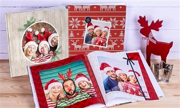 Hermoso Photobook profesional Feliz Navidad con tapa dura y 20 paginas prediseñadas