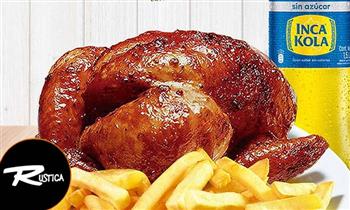 01 Pollo a la Brasa papas Ensalada Gaseosa Inka Cola de 15 LT