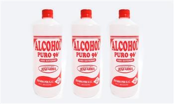03 frascos de Alcohol al 96% de 1 LT Jenfarma¡Alta pureza!