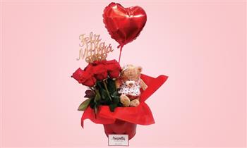 Pack Feliz dia Mama incluye 6 rosas globo osito y mas con Arianella