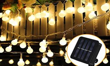 Guirnalda solar de 20 Focos LED blancos o cristal ¡Delivery en 24hrs!