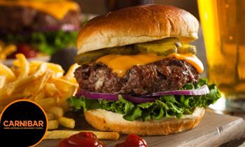 1 Hamburguesa a eleccion bebida complementos en Carnibar