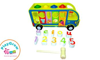 Bus con encaje de numeros o vocales con playgrow