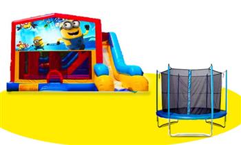 Inflable minion bouncer Cama saltarina o piscina de pelotas con Alocate producciones