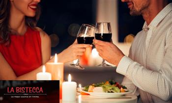 LA BISTECCA Cena Buffet (ALL YOU CAN EAT)
POSTRE JARRA DE SANGRIA para 2 personas