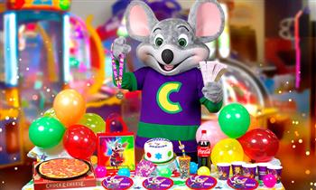 Zoom Party pizzas torta Tarjeta Play Pass y mucho mas con Chuck E Cheese