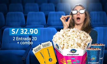 Cineplanet 2 entradas 2D 2 bebidas cancha gigante recargable Valido para Lima y Provincias