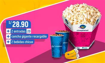 2 entradas 2D 2 gaseosas cancha gigante recargable