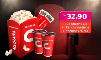 Cinemark 2 Entradas combo en Lima y Provincias