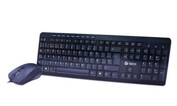 Combo teclado y mouse Teros Te4060n color negro ¡Delivery incluido!