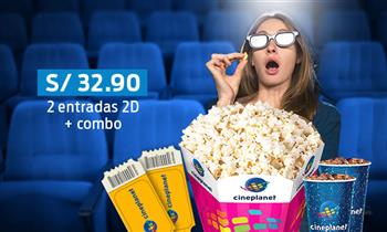 Cineplanet 2 entradas 2D 2 bebidas cancha gigante recargable Valido para Lima y Provincias