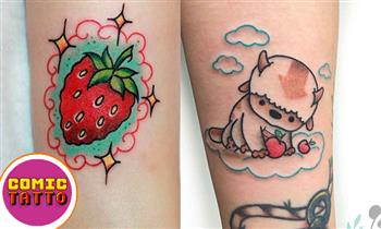 02 Tattoo Kawaii & Old schoold de 7x7cm con Comic Tattoo Studio