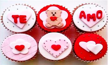 6 o 12 cupcakes con frases de amor