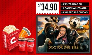 Cinemark 2 Entradas 2D cancha mediana 2 gaseosas chicas (Muestra el cupon desde tu celular)