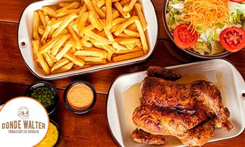Donde Walter 1 Pollo a la leña papas ensalada Cremas ¡16 años de historia!