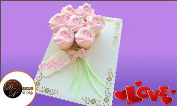 Ramo de 7 Rosas en cupcakes con Le Chocolatier D'Pilys