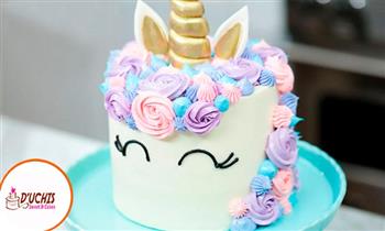 Torta Unicornio de 1 o 2 pisos con keke de sabor a elegir