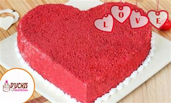 Torta Corazon Red Velvet de 15 o 20 Porciones