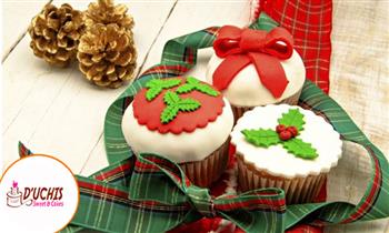 6 12 o 24 cupcakes navideños decorados con Duchis Cakes & Sweet