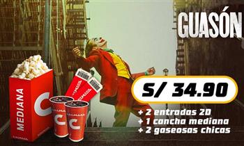 2 Entradas 2D cancha mediana 2 gaseosas chicas (Muestra el cupon desde tu celular)