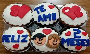 6 cupcakes con frases de amor Delivery