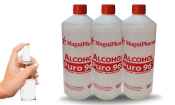 2 o 3 frascos de alcohol de 96° de 1 LT aprobado por el MINSA¡Incluye delivery!