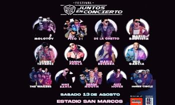 Entrada FESTIVAL JUNTOS EN CONCIERTO 13 AGOSTO ZONA PLATINUM Estadio San Marcos