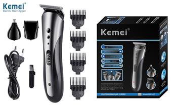 Maquina para cortar cabello 3 en 1 KEMEI inalambrica recargable - Barba Nariz y Orejas