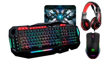 Combo N 3 Gamer 4 en 1 (Teclado Mouse Audifono y Pad Mouse) con Compu geek