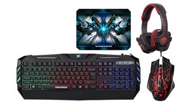Combo N 4 Gamer 4 en 1 (Teclado Mouse Audifono y Pad Mouse) con Compu geek