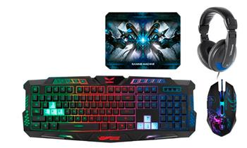 Combo N 6 Gamer 4 en 1 (Teclado Mouse Audifono y Pad Mouse) con Compu geek