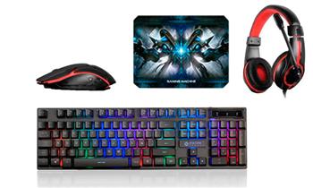 Combo N 7 Gamer 4 en 1 (Teclado Mouse Audifono y Pad Mouse) con Compu geek