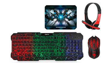 Combo N 8 Gamer 4 en 1 (Teclado Mouse Audifono y Pad Mouse) con Compu geek