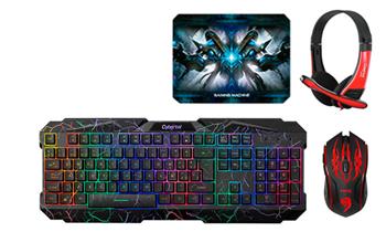 Combo N 3 Gamer 4 en 1 (Teclado Mouse Audifono y Pad Mouse) con Compu geek