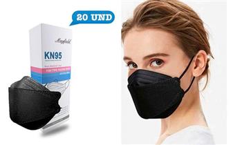 Caja de 20 Mascarillas 3D KN95 Negras ¡Incluye Delivery!