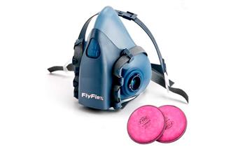 Respirador de media cara facial Fly flex 2 filtros Niosh P100 delivery