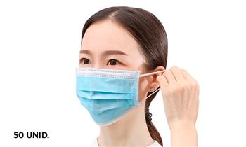 Caja de 50 mascarillas de 3 capas importadas con certificacion CE y FDA